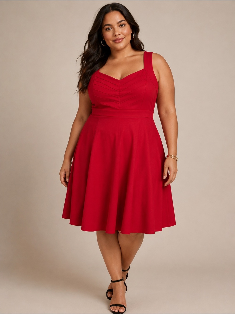 Torrid Red Fit Flare Dress Size 16 Sweetheart Neck Cocktail Party Sleeveless